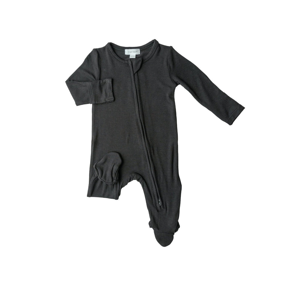 Solid Black Jet 2 Way Zipper Footie