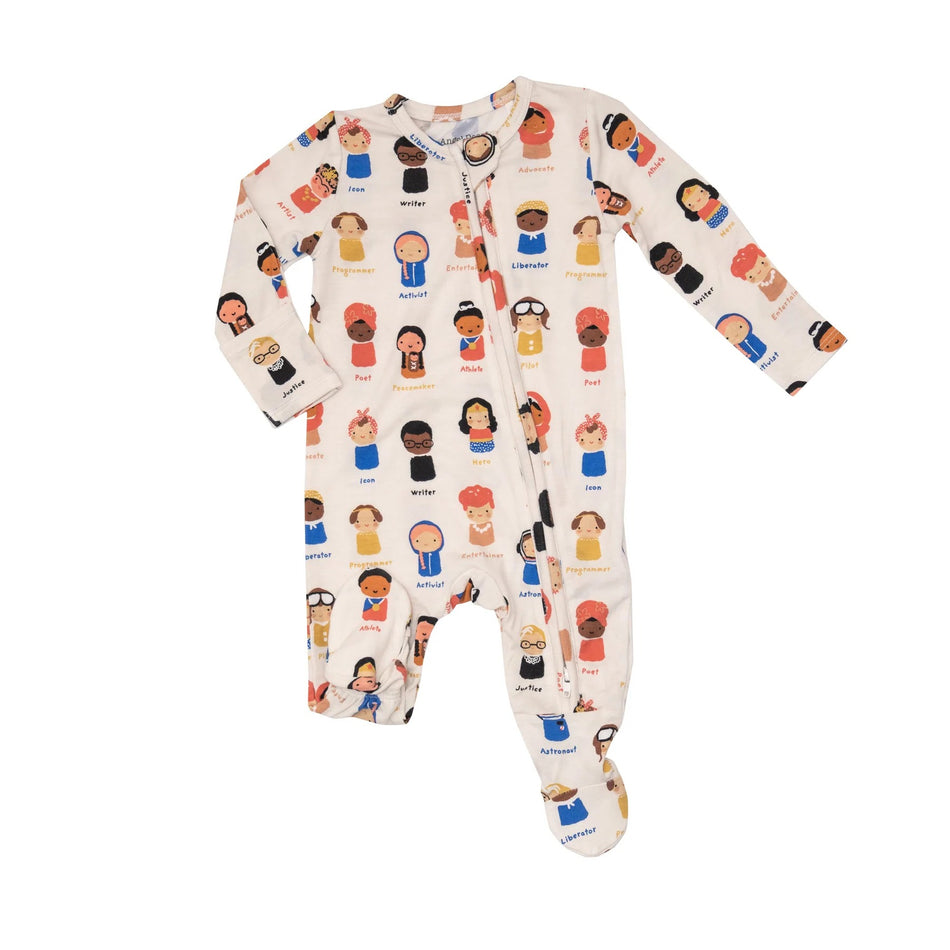 Bamboo Zipper Footie - Baby Feminist