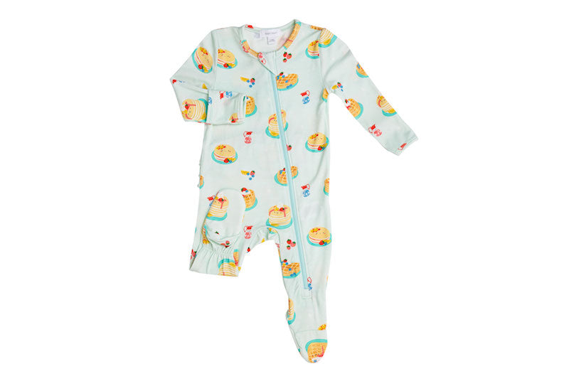 Angel Dear Pancakes Ruffle Back Zipper Footie - 3-6 Months