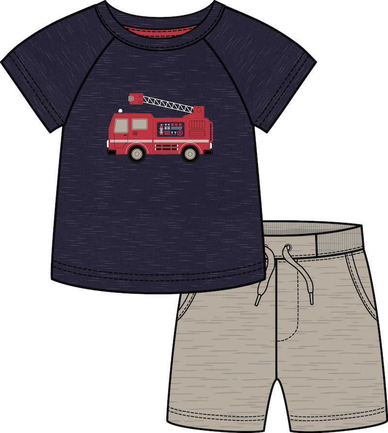 Fire Engine T-Shirt Short Set