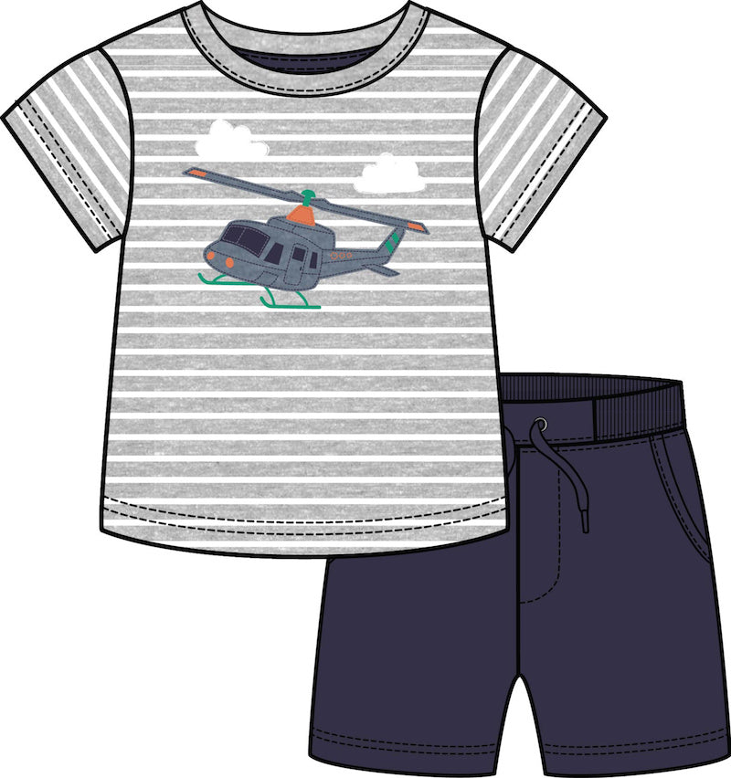 Helicopter T-Shirt Short Set