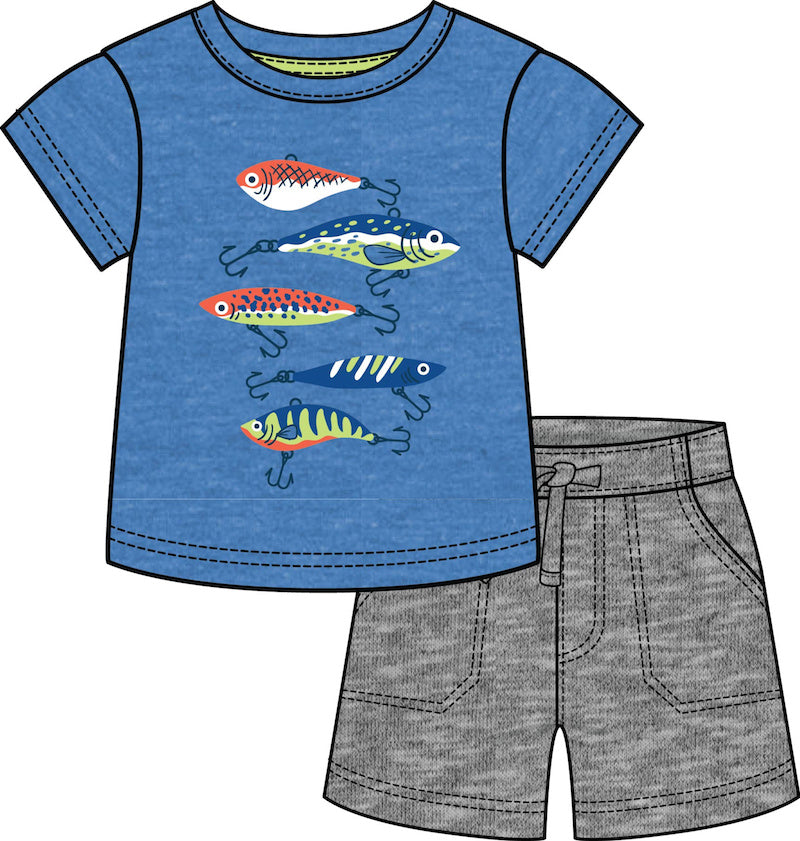 Fishing Lures T-Shirt Short Set