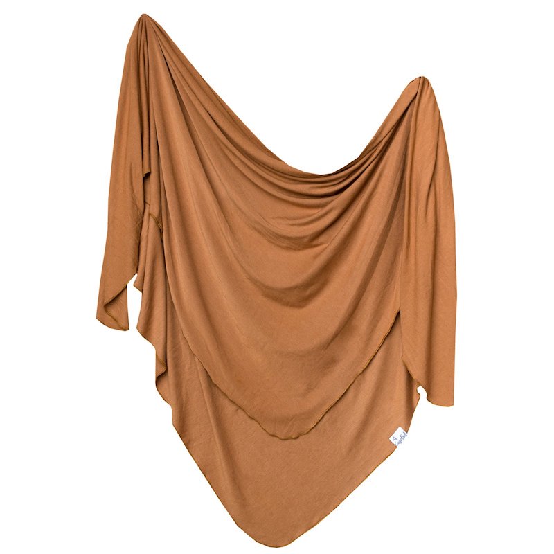 Copper Pearl Camel Knit Swaddle Blanket