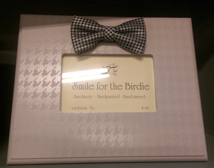 Smile for the Birdie Houndstooth Grey Photo Frame