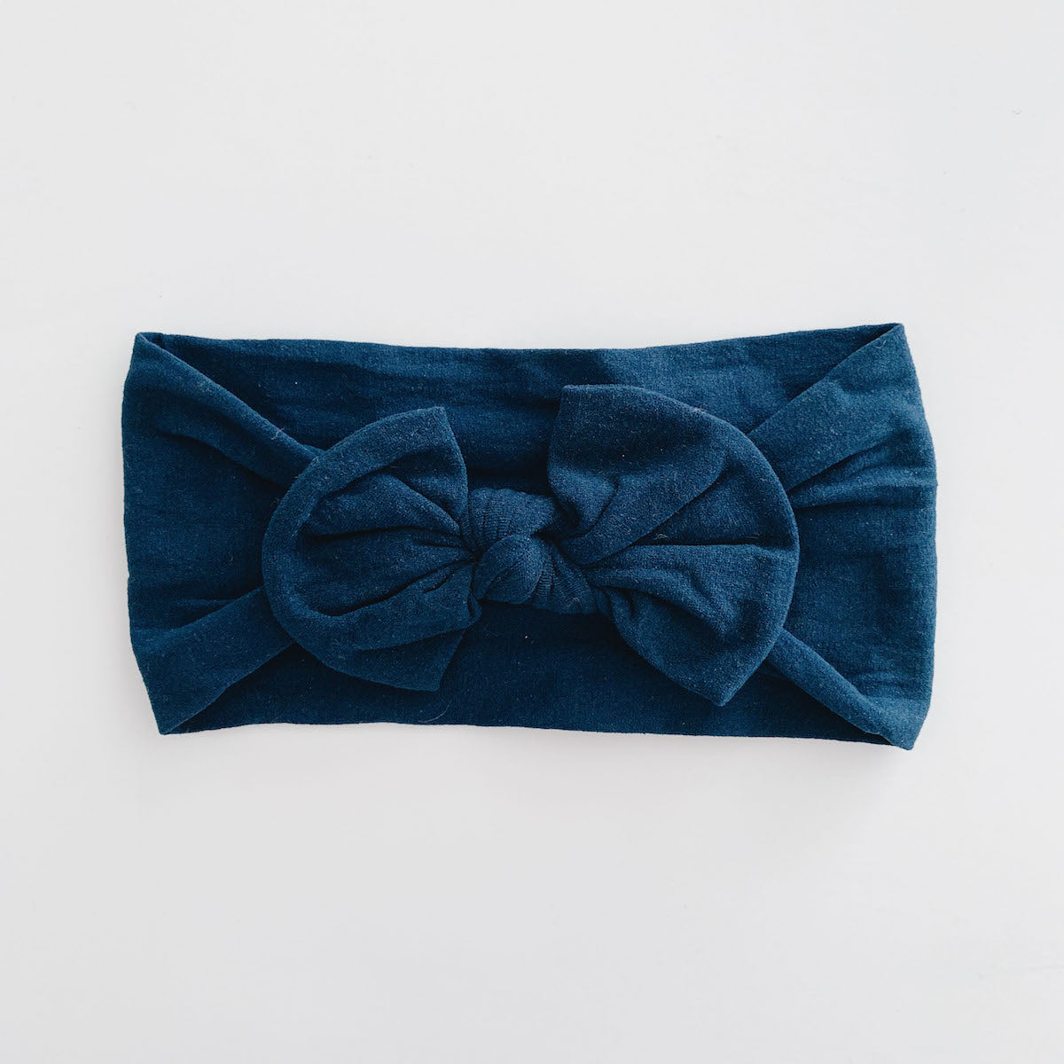 Sugar + Maple Classic Baby Bow Headband in Navy