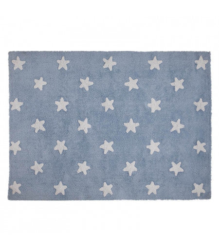 Lorena Canals Blue Stars White Rug