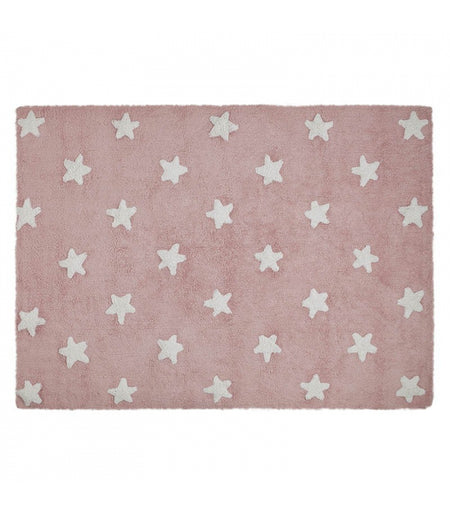 Lorena Canals Pink Stars White Rug