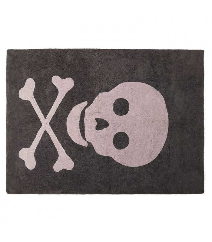 Lorena Canals Skull Dark Grey Pink Rug