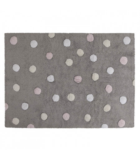 Lorena Canals Tricolor Polka Dots Grey - Pink