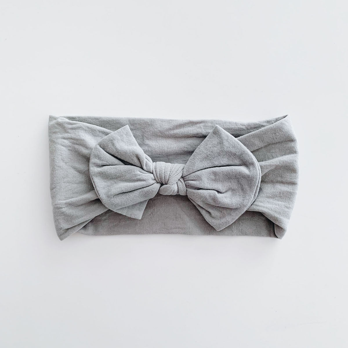 Sugar + Maple Classic Baby Bow Headband in Grey