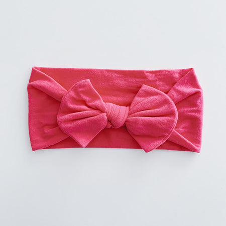 Sugar + Maple Classic Baby Bow Headband in Hot Pink