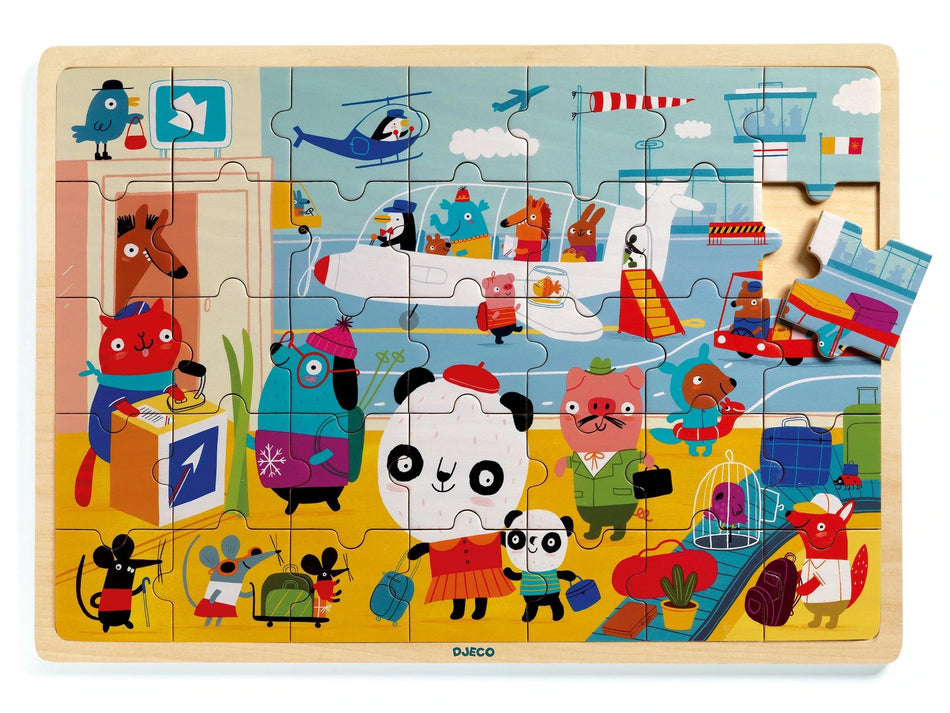 Puzzlo Airport 35pc Wooden Jigsaw Puzzle