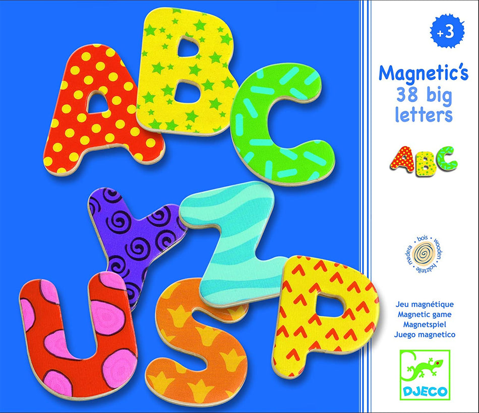 38 Big Letters Alphabet Wooden Magnets