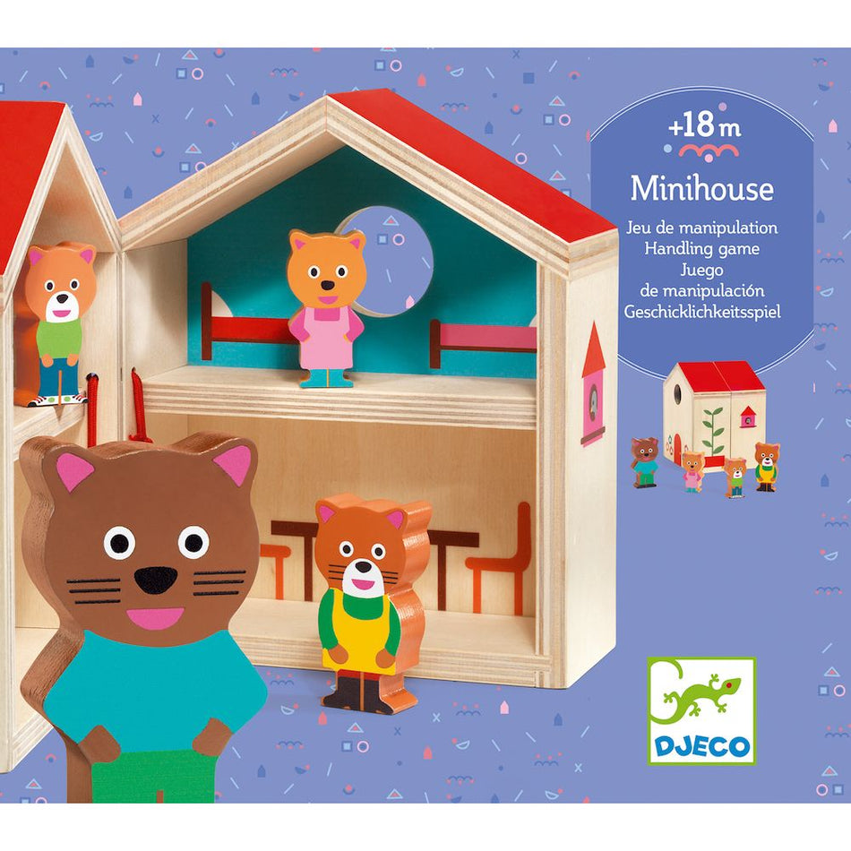 Minihouse Wooden Dollhouse Set