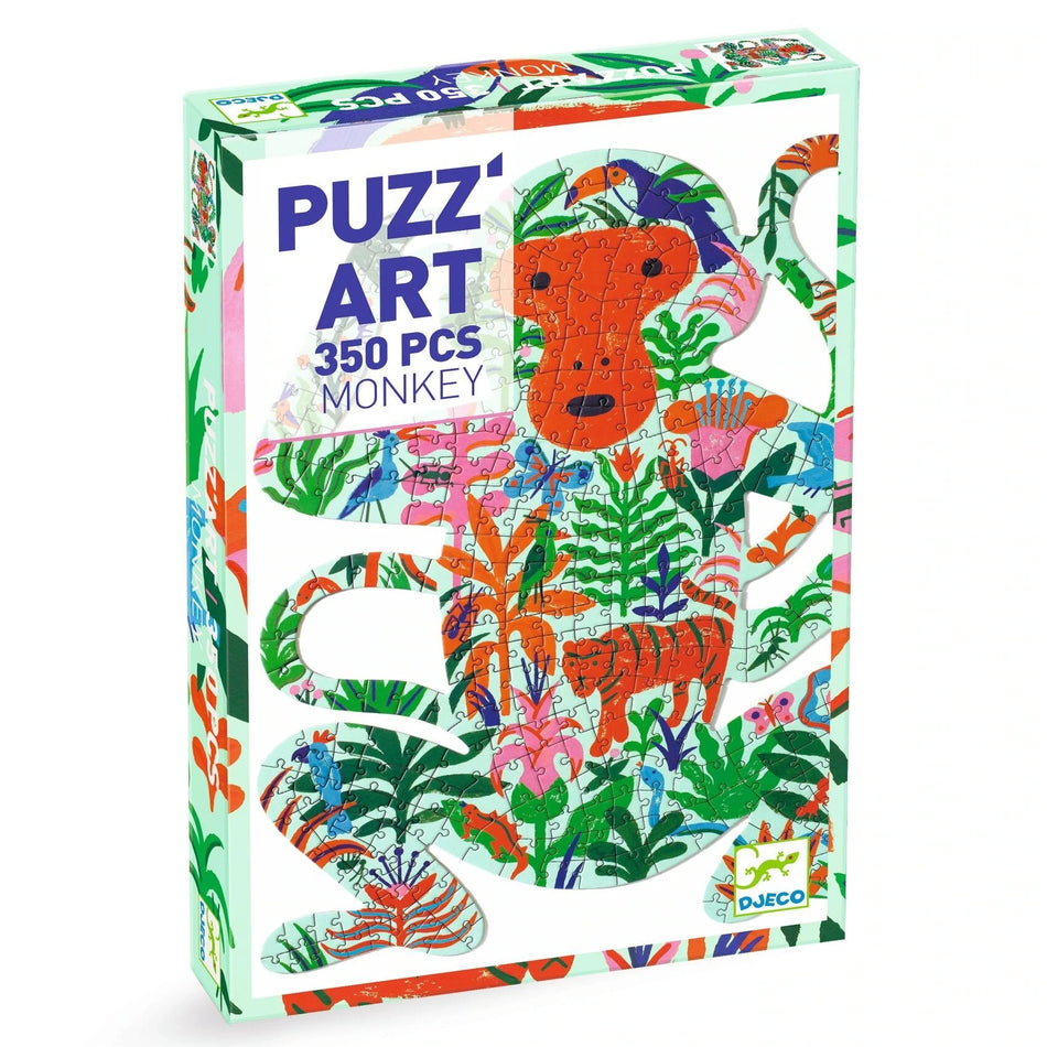 Monkey Puzz'Art Shaped Jigsaw Puzzle + Poster