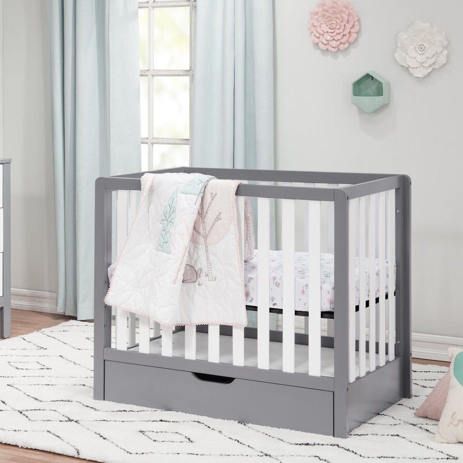 Colby Mini Crib - Grey / White