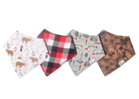 Copper Pearl Lumberjack Baby Bandana Bib Set