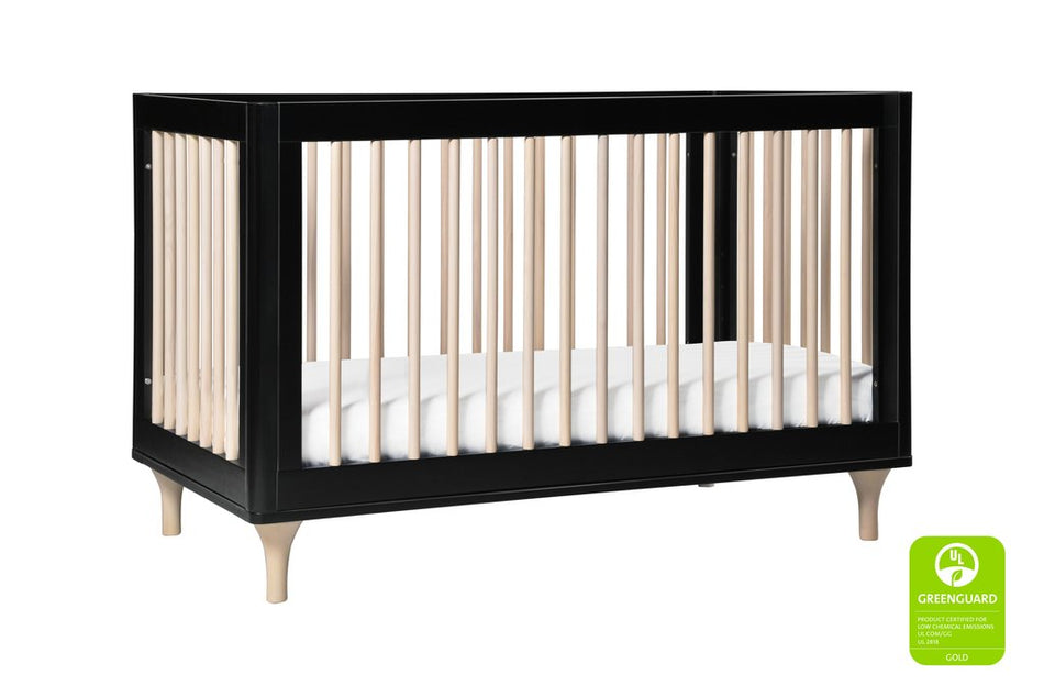 BabyLetto Lolly 3 in 1 Crib, Black and Washed Natural