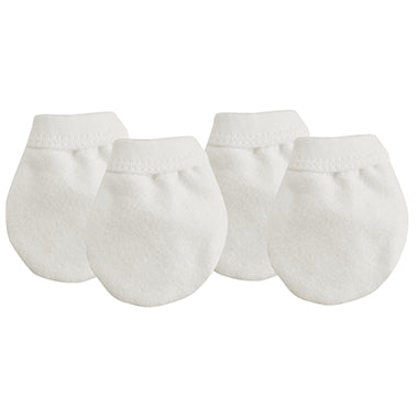 Kushies Organic Jersey Newborn Mittens in White