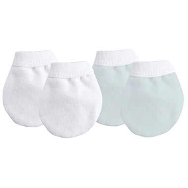 Kushies Organic Jersey Newborn Mittens in Blue