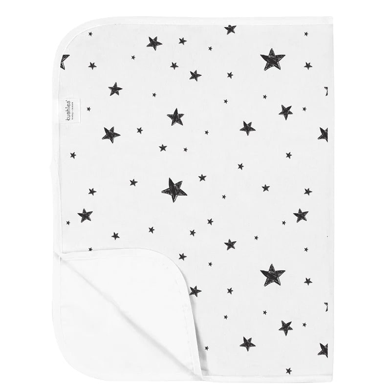 Deluxe Flannel Flat Changing Pad - Scribble Stars