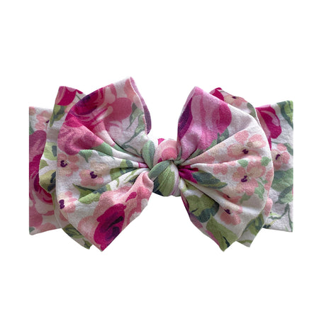 Baby Bling Bows Printed Fab Headband - Pink Rose