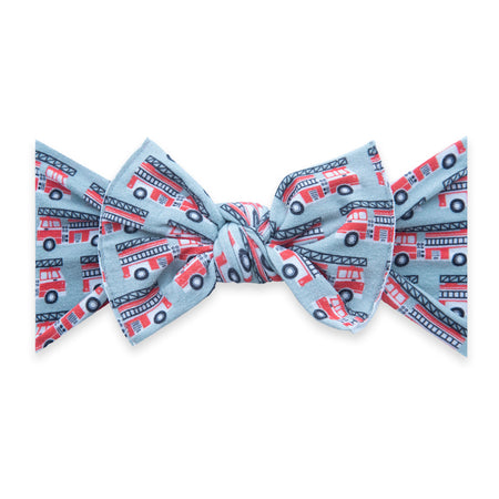 Baby Bling Bows Printed Knot - Firetrucks