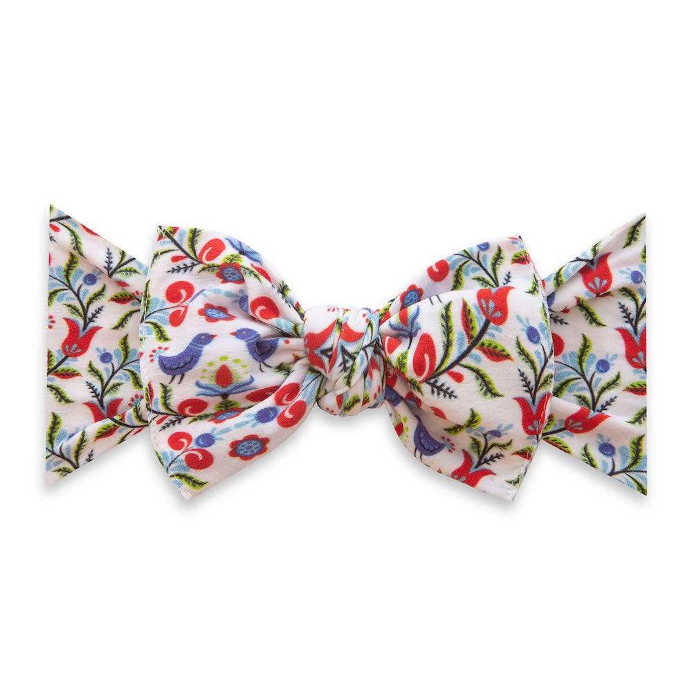 Baby Bling Bows Printed Knot Headband - Bluebird