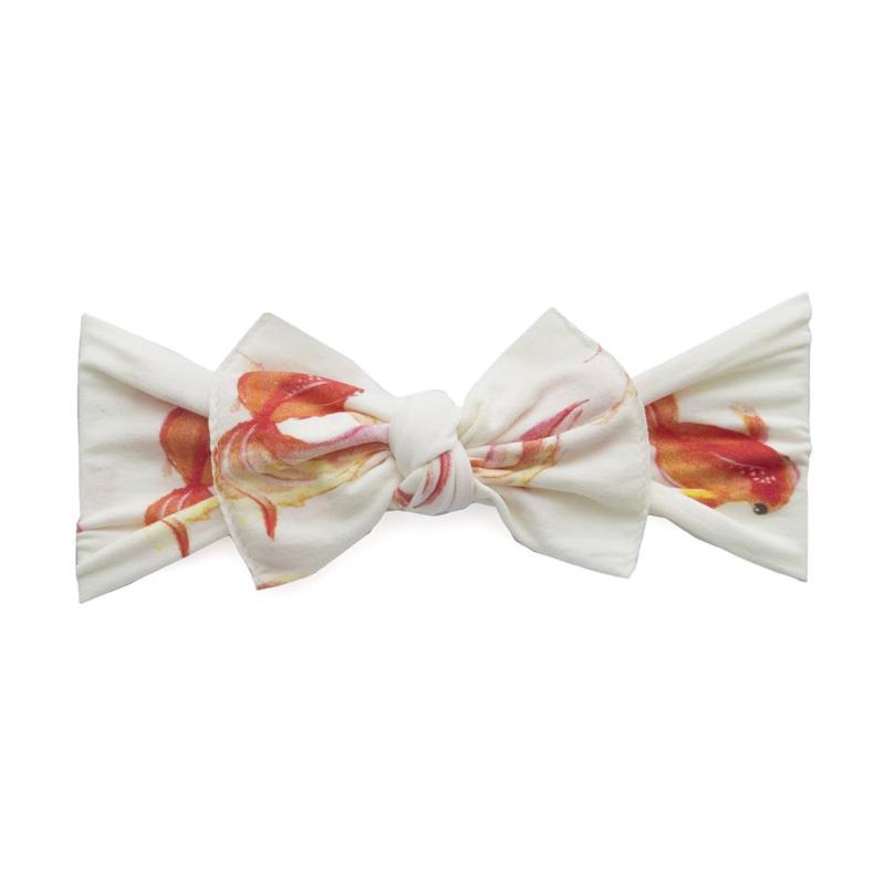 Baby Bling Bows Printed Knot Headband - Goldie