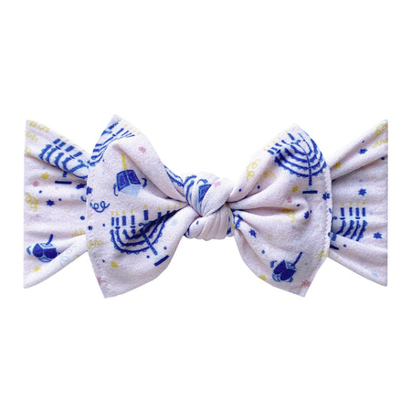 Baby Bling Bows Printed Knot Headband - Menorah