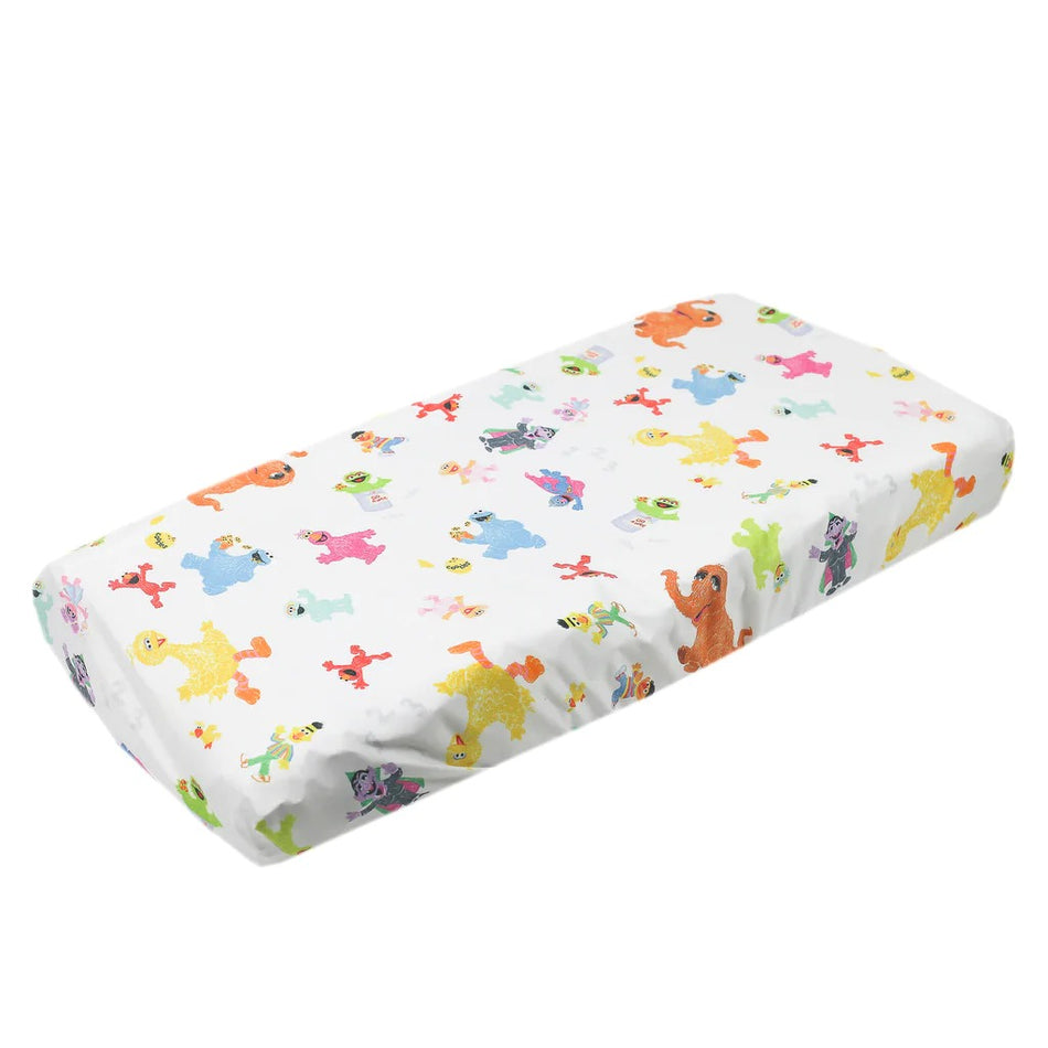 Sesame Friends Knit Changing Pad Cover