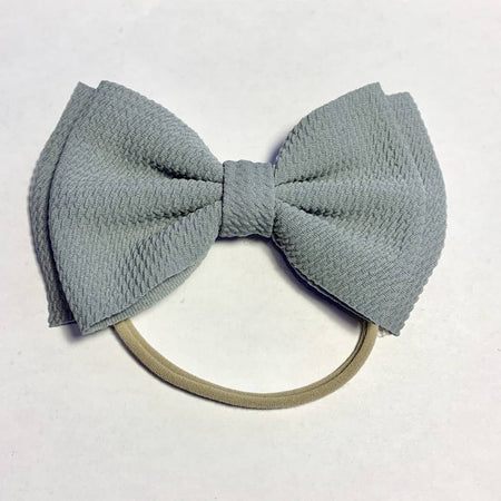 Sugar + Maple Skinny with Big Bow Headband - Silver