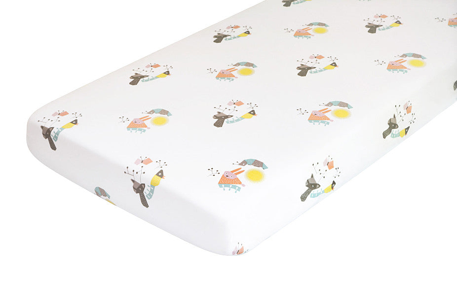 Nursery Works Menagerie Organic Crib Sheet - Forest Animals