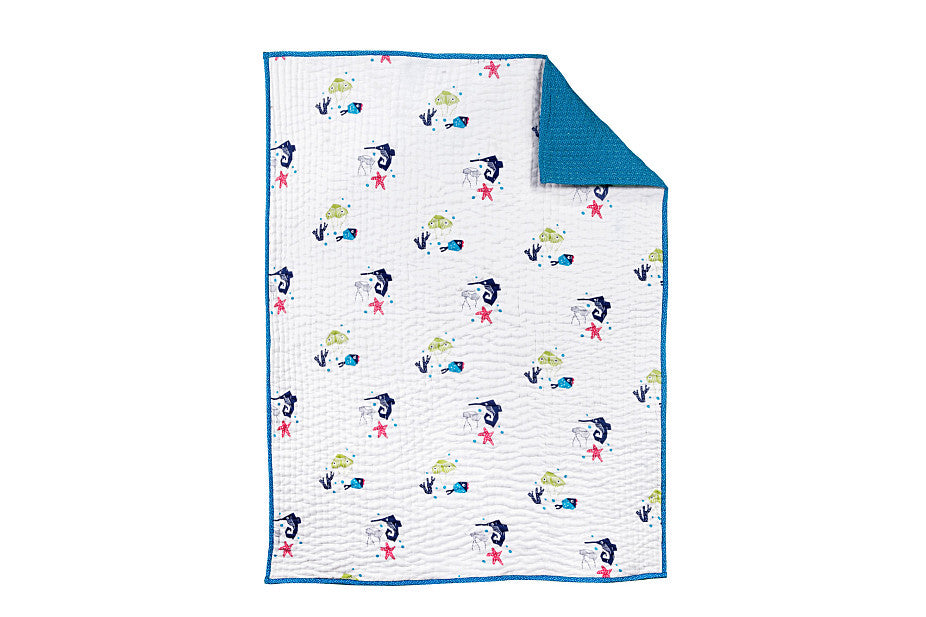 Nursery Works Oceanography Organic Cotton Hand-Quilted Blanket