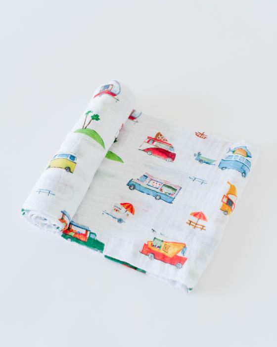 Little Unicorn Cotton Muslin Single Swaddle - Food Truck