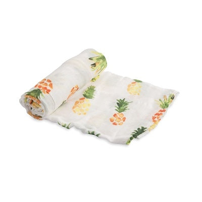 Little Unicorn Deluxe Cotton Muslin Single Swaddle - Pineapple