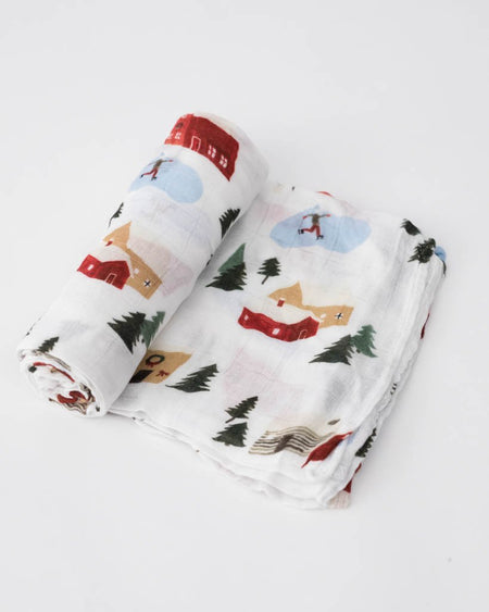 Little Unicorn Deluxe Muslin Single Swaddle - Winter Village