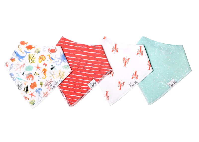 Copper Pearl Nautical Baby Bandana Bib Set