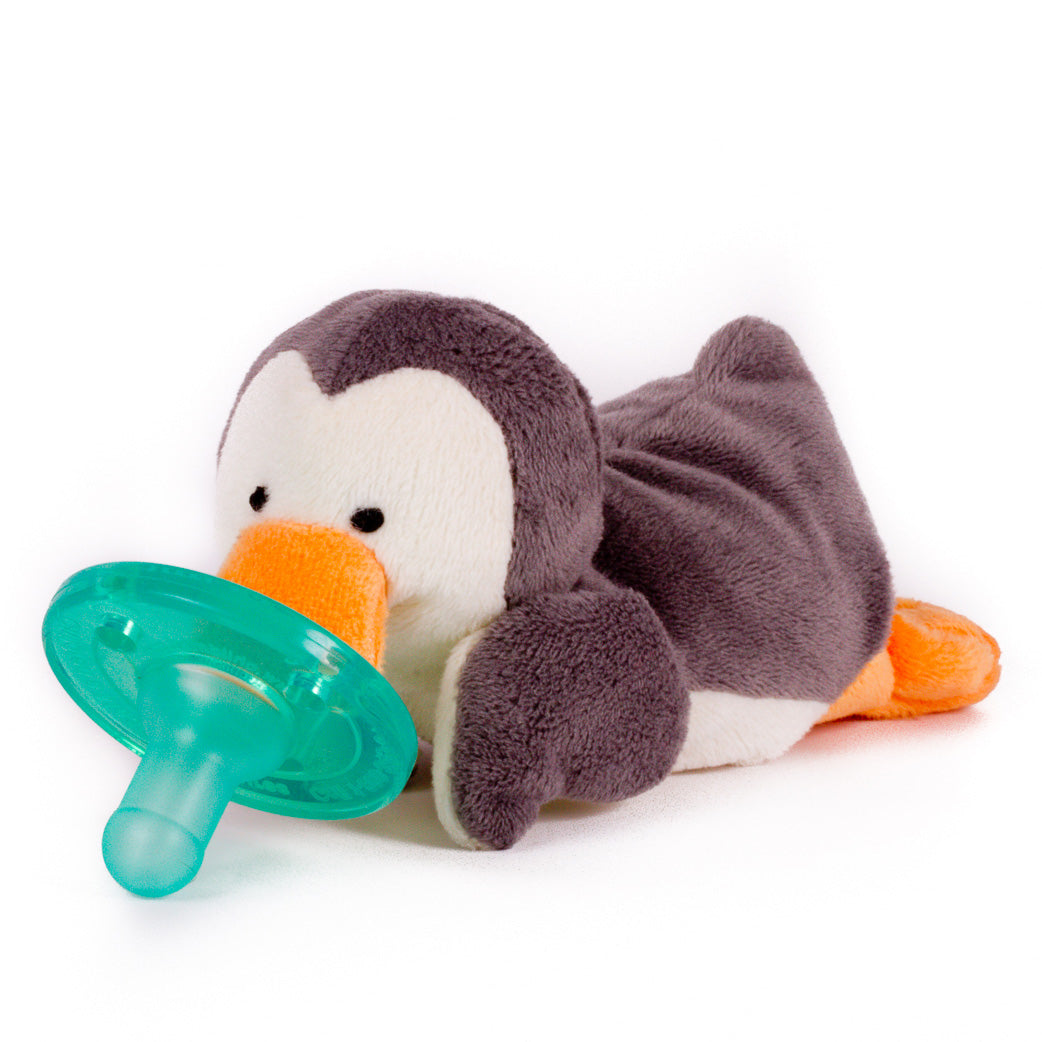 WubbaNub Grey Baby Penguin Pacifier