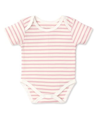 Basics Stripes Short Sleeve Bodysuit - Pink