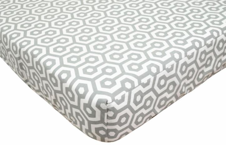 American Baby Company Gray Honeycomb Percale Crib Sheet