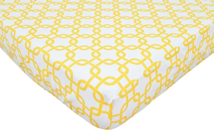 American Baby Company Golden Yellow Twill Percale Crib Sheet