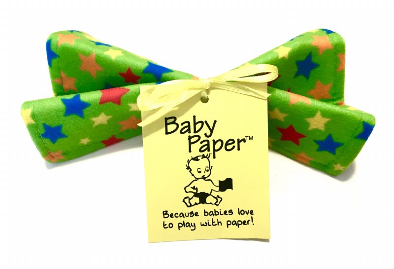 Baby Paper Crinkly Baby Toy - Green Stars