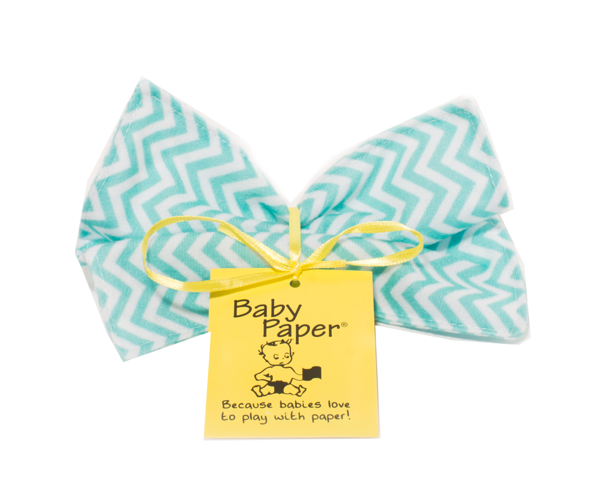 Baby Paper Crinkly Baby Toy - Turquoise Zig Zag