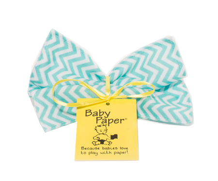 Baby Paper Crinkly Baby Toy - Turquoise Zig Zag