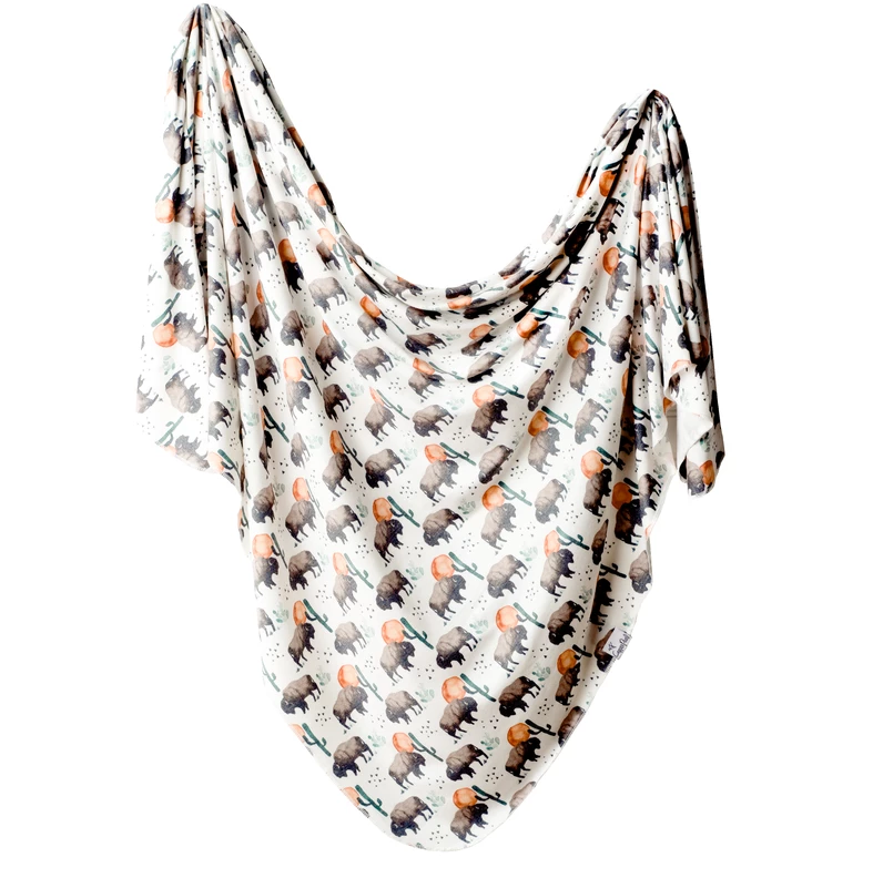 Copper Pearl Bison Knit Swaddle Blanket