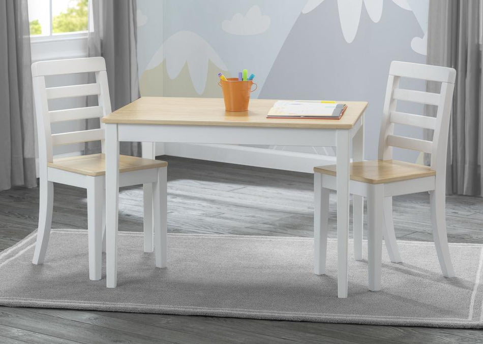 Delta Gateway Kids Table & Chair Set in White and Natural