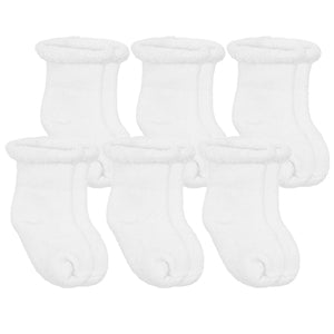 Kushies Terry Newborn Socks 6 Pack - White