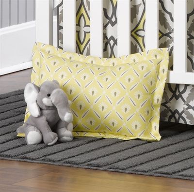 Liz & Roo Gray and Yellow Clover Baby Sham