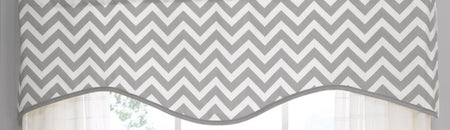 Liz & Roo Gray Chevron Window Valance